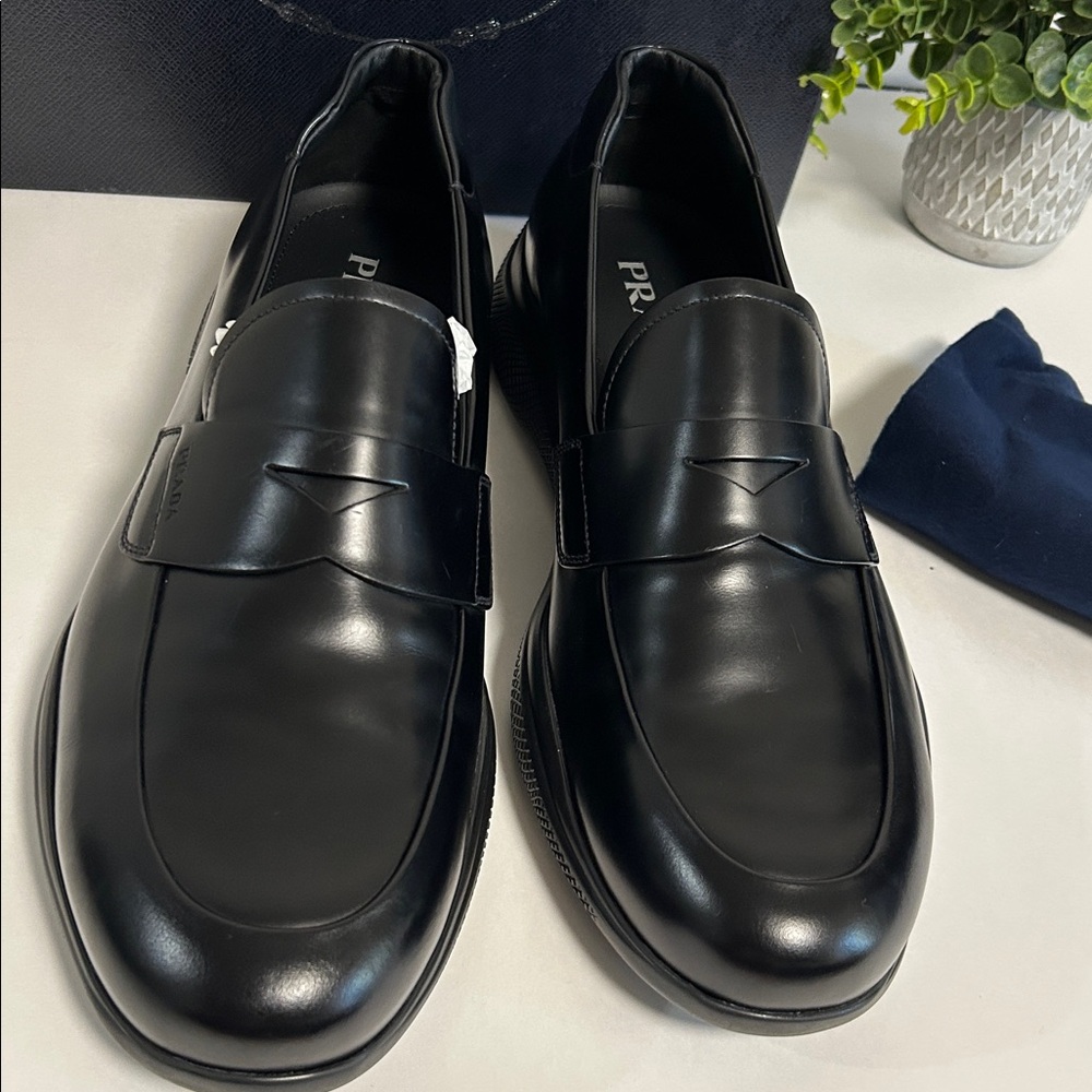Prada Men's Classic Black Slip-On Loafers - Picture 5 of 17